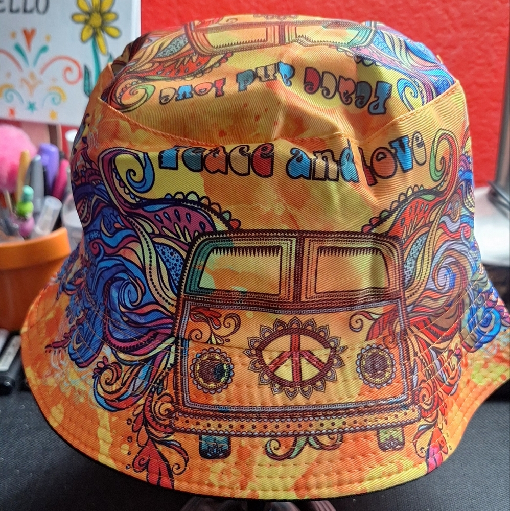 Peace And Love Bucket Hat Unisex 22"/23" - Picture 5 of 5